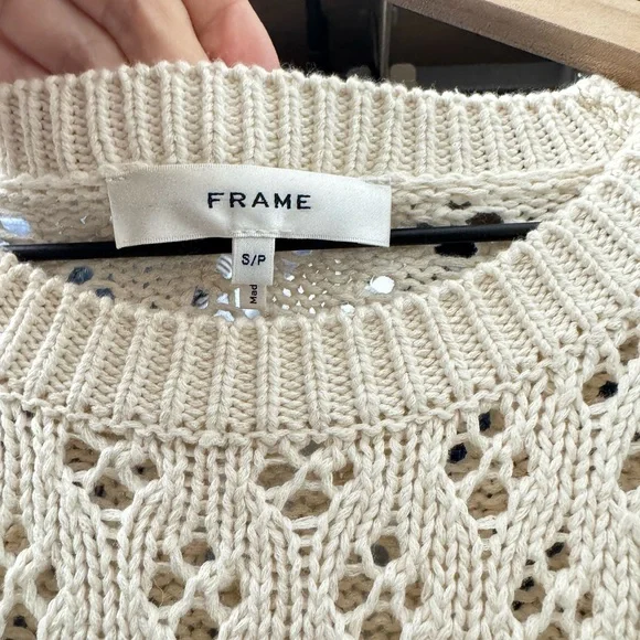 NWT Frame Cream Long Sleeve Crochet Dress - Picture 3 of 8